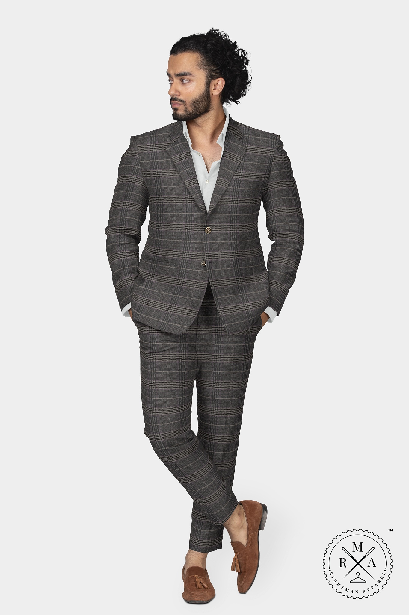 Charcoal Colour Two Piece Suit SU320